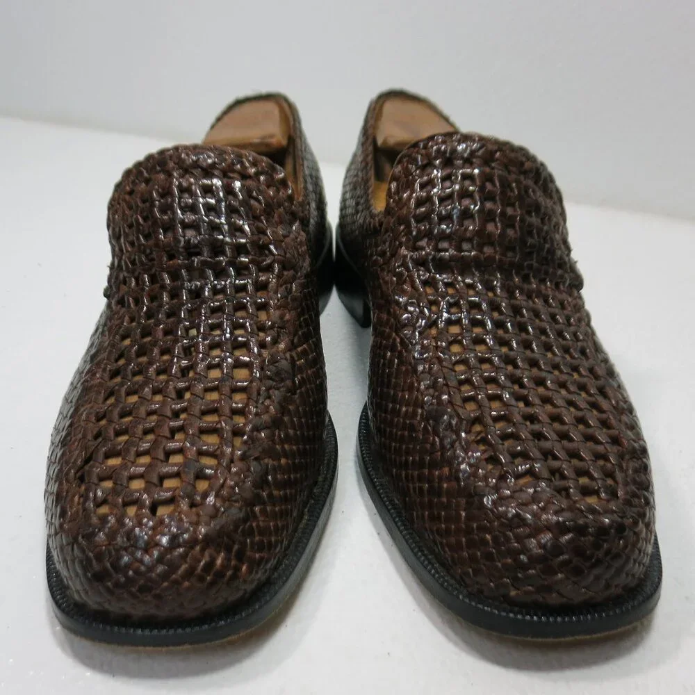 Ferragut Mallorca Woven Brown Leather Loafers Footwear Spain Unisex 42C - 41E
